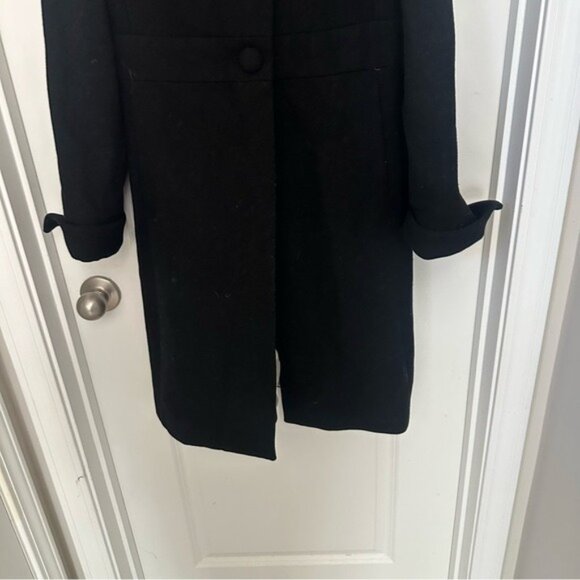 J.Crew Women’s Black Wool Trench Coat Size 10 Elegant Timeless Outerwear - Picture 6 of 14